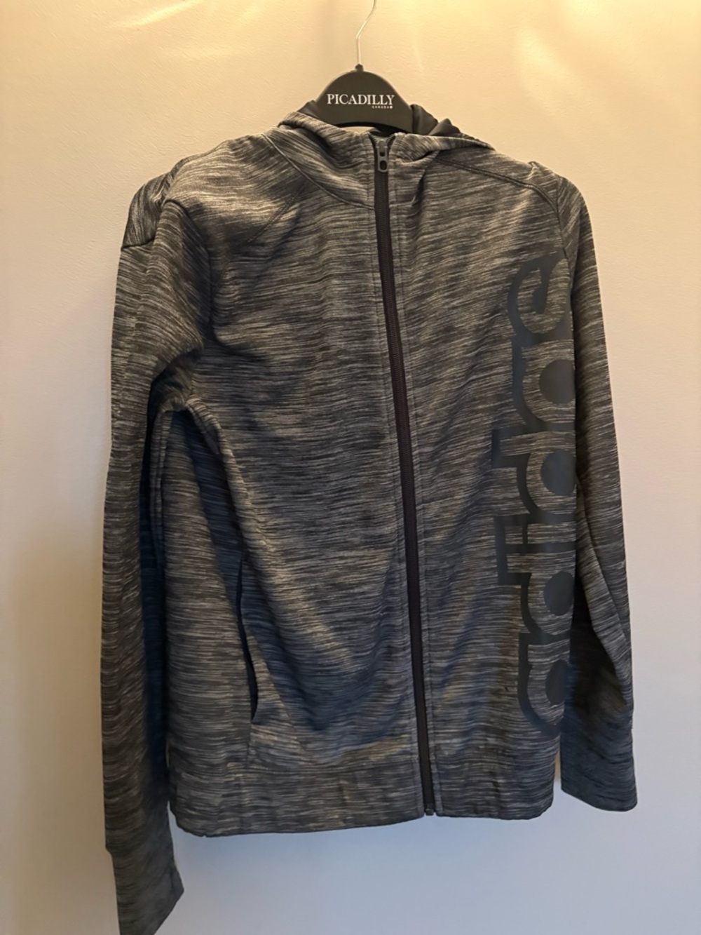 Adidas Athletic Full-Zip Hoodie Jacket - Gray